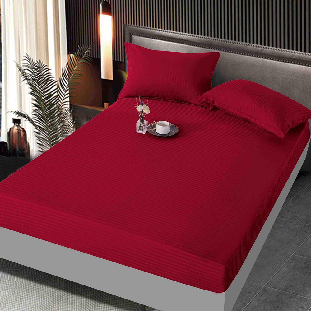 JOHDM16006-1.jpg Husa Pat cu Elastic, Țesătuta tip Damasc ,160x200 cm, 2 Fete de Pernă JOHDM16006 - imagine 1
