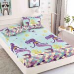 Husa Pat Dublu cu elastic cu 2 fete de perna, tesaturaTip Finet JOJHP09
