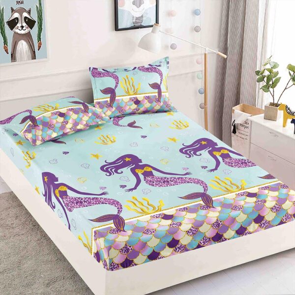 Husa Pat Dublu cu elastic cu 2 fete de perna, tesaturaTip Finet JOJHP09