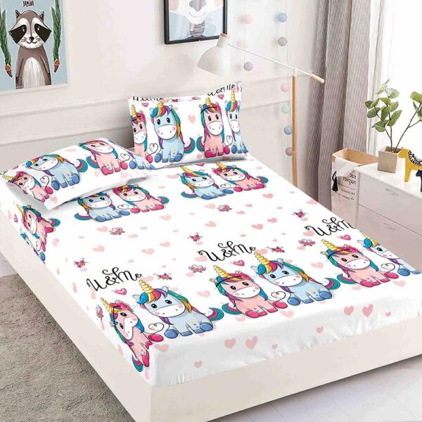 Husa Pat Dublu cu elastic cu 2 fete de perna, tesaturaTip Finet JOJHP12