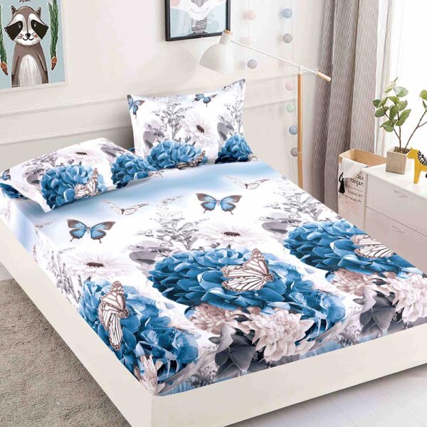 Husa Pat Dublu cu elastic cu 2 fete de perna, tesaturaTip Finet JOJHP22
