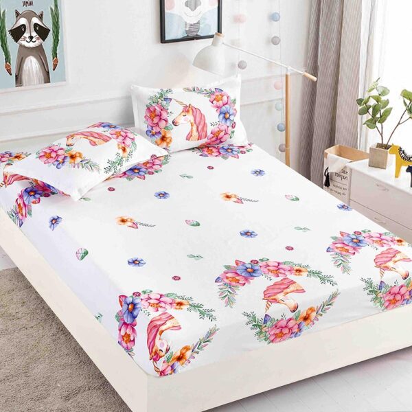 Husa Pat Dublu cu elastic cu 2 fete de perna, tesaturaTip Finet JOJHP43