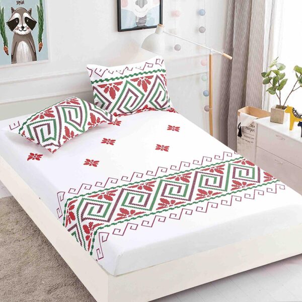 Husa Pat Dublu cu elastic cu 2 fete de perna, tesaturaTip Finet JOJHP60