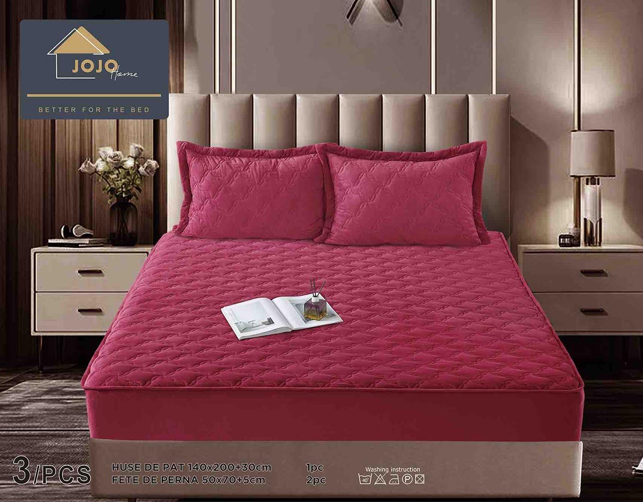 JOJTC14009-1.jpg Husă Pat tip Topper cu elastic + 2 fețe de pernă 140x200 cm JOJTC14009 - imagine 1