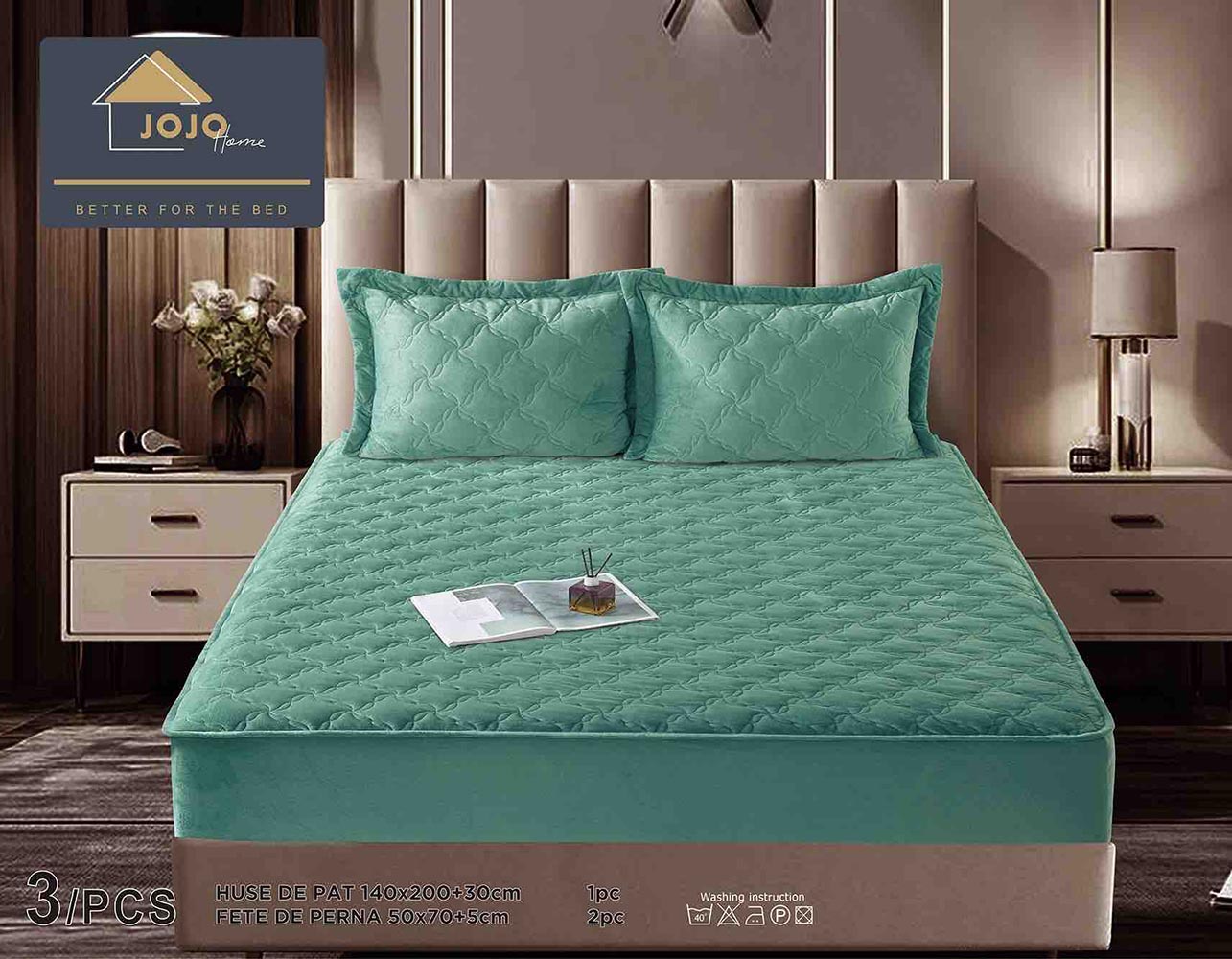 JOJTC14010-1.jpg Husă Pat tip Topper cu elastic + 2 fețe de pernă 140x200 cm JOJTC14010 - imagine 1