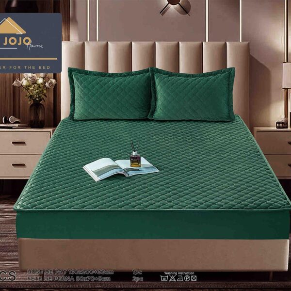 Husă Pat tip Topper cu elastic + 2 fețe de pernă 160x200 cm  JOJTC16001