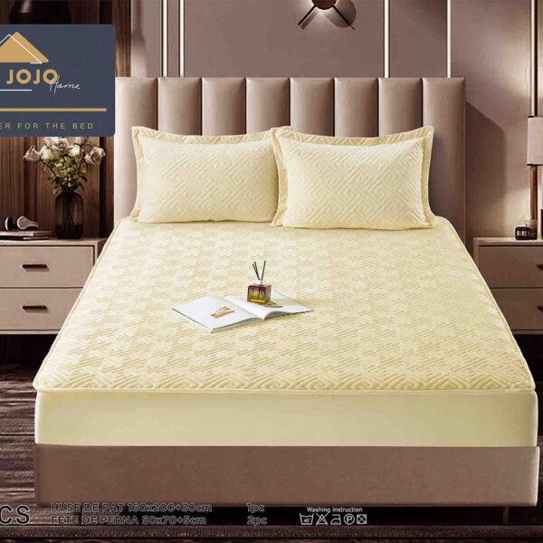 Husă Pat tip Topper cu elastic + 2 fețe de pernă 160x200 cm JOJTC16007