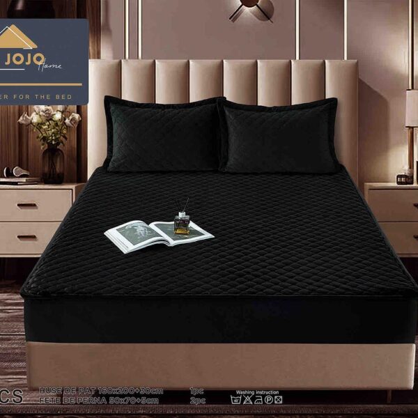 Husă Pat tip Topper cu elastic + 2 fețe de pernă 160x200 cm JOJTC16008