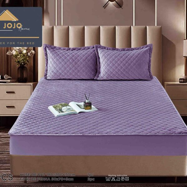 Husă Pat tip Topper cu elastic + 2 fețe de pernă 180x200 cm JOJTC18006
