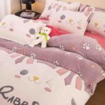 Set lenjerie cocolino pufoasa, cu elastic, pat 2 persoane, 4 piese - imagine 3