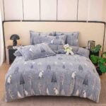 Set lenjerie cocolino pufoasa, cu elastic, pat 2 persoane, 4 piese