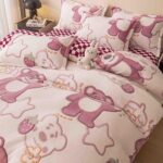 Set lenjerie cocolino pufoasa, cu elastic, pat 2 persoane, 4 piese - imagine 3