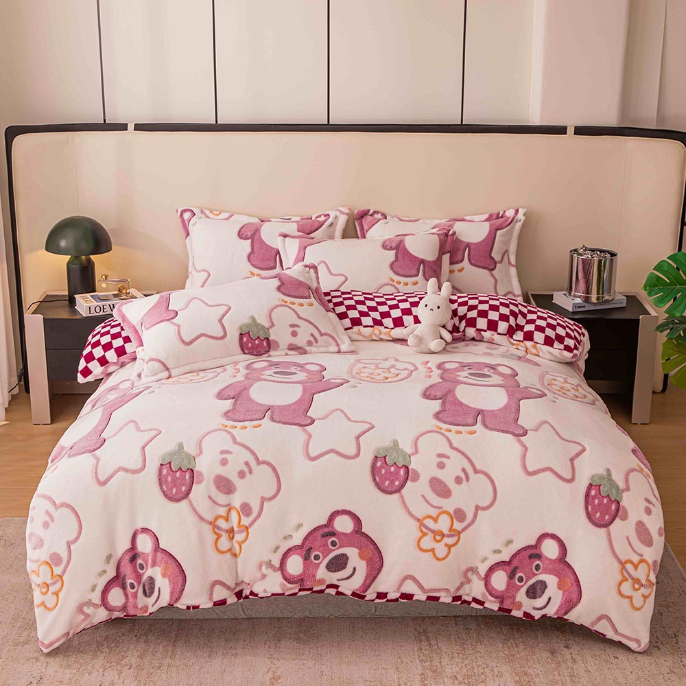 JOLCD08-1.jpg Set lenjerie cocolino pufoasa, cu elastic, pat 2 persoane, 4 piese - imagine 1
