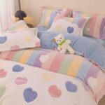 Set lenjerie cocolino pufoasa, cu elastic, pat 2 persoane, 4 piese - imagine 3