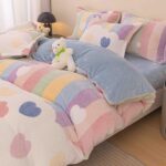Set lenjerie cocolino pufoasa, cu elastic, pat 2 persoane, 4 piese - imagine 2