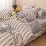 Set lenjerie cocolino pufoasa, cu elastic, pat 2 persoane, 4 piese - imagine 2
