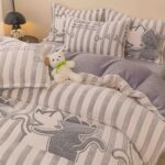 Set lenjerie cocolino pufoasa, cu elastic, pat 2 persoane, 4 piese - imagine 3