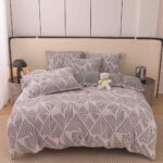 Set lenjerie cocolino pufoasa, cu elastic, pat 2 persoane, 4 piese
