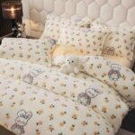 Set lenjerie cocolino pufoasa, cu elastic, pat 2 persoane, 4 piese - imagine 2