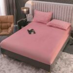 Set lenjerie cocolino pufoasa, model dungi groase, cu elastic, pat 2 persoane, 4 piese - imagine 4