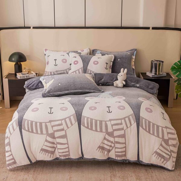 Lenjerie pufoasa cocolino, 4 piese, pat 1 persoana