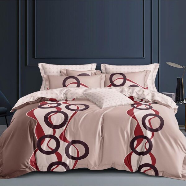 Lenjerie de pat  pentru pat dublu  - finet , 6 piese LF7-AB-1018
