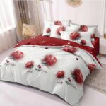 Lenjerie de pat  pentru pat dublu  - tesatura tip finet , 6 piese LF7-20212