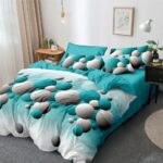 Lenjerie de pat  pentru pat dublu  - tesatura tip finet , 6 piese LF7-20233