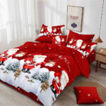 Lenjerie de pat  pentru pat dublu  Craciun  - finet , 6 piese LF7XMAS-20005