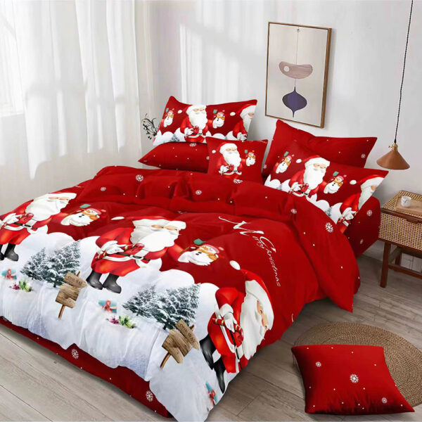 Lenjerie de pat  pentru pat dublu  Craciun  - finet , 6 piese LF7XMAS-20005
