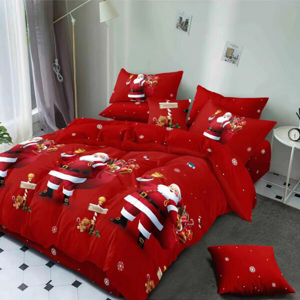Lenjerie de pat  pentru pat dublu  Craciun  - finet , 6 piese LF7XMAS-20006