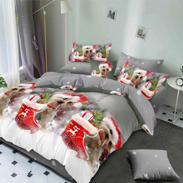 Lenjerie de pat  pentru pat dublu  Craciun  - finet , 6 piese LF7XMAS-20011