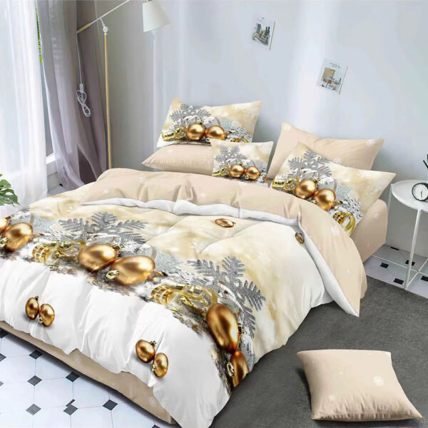 Lenjerie de pat  pentru pat dublu  Craciun  - finet , 6 piese LF7XMAS-17