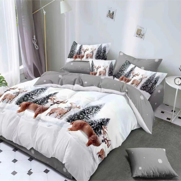 Lenjerie de pat  pentru pat dublu  Craciun  - finet , 6 piese LF7XMAS-18