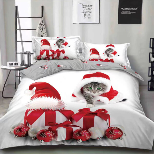 Lenjerie de pat  pentru pat dublu  Craciun  - finet , 6 piese LF7XMAS-21