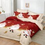 Lenjerie de pat  pentru pat dublu  Craciun  - finet , 6 piese LF7XMAS-2