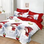 Lenjerie de pat  pentru pat dublu  Craciun  - finet , 6 piese LF7XMAS-20026