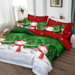 Lenjerie de pat  pentru pat dublu  Craciun  - finet , 6 piese LF7XMAS-8