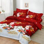 Lenjerie de pat  pentru pat dublu  Craciun  - finet , 6 piese LF7XMAS-7