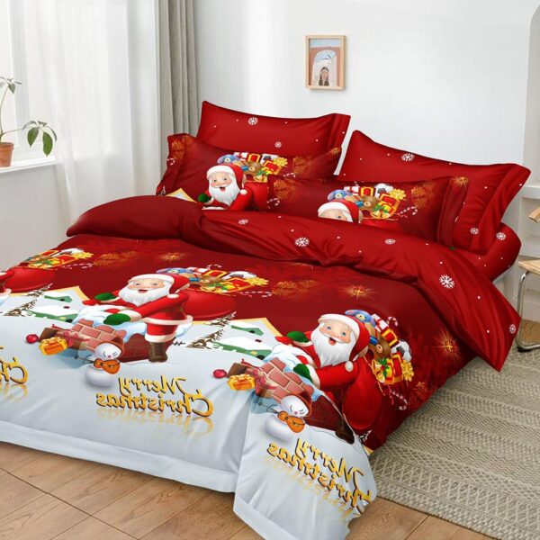 Lenjerie de pat  pentru pat dublu  Craciun  - finet , 6 piese LF7XMAS-7