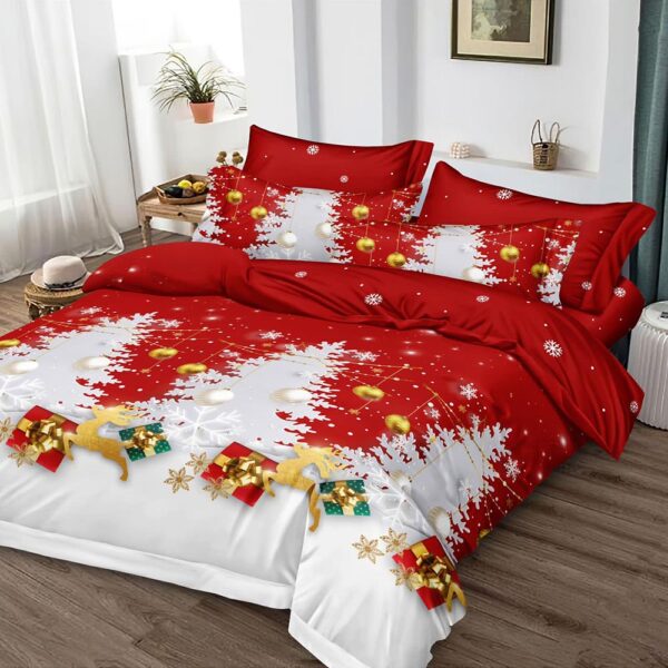 Lenjerie de pat  pentru pat dublu  Craciun  - finet , 6 piese LF7XMAS-9