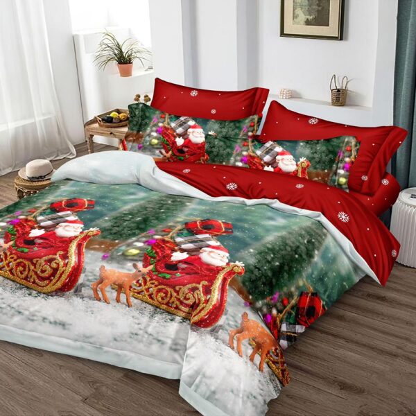 Lenjerie de pat  pentru pat dublu  Craciun  - finet , 6 piese LF7XMAS-20033
