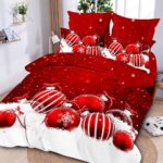 Lenjerie de pat  pentru pat dublu  Craciun  - finet , 6 piese LF7XMAS-15