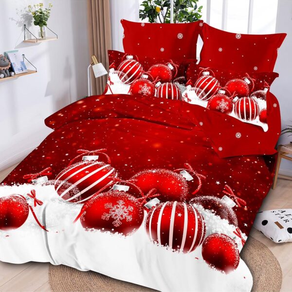 Lenjerie de pat  pentru pat dublu  Craciun  - finet , 6 piese LF7XMAS-15