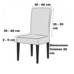 Set 6 huse elastice pentru scaune, cu volanas, model Jacquard Alb - imagine 2