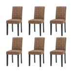 Set 6 huse elastice pentru scaune,  model Jacquard  Bej