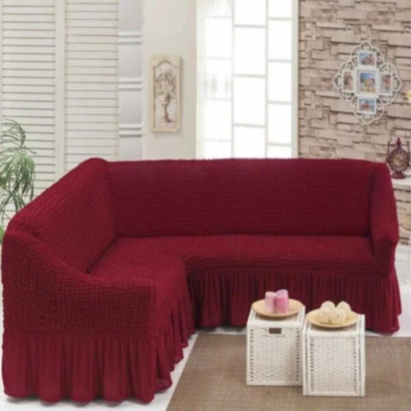 Husa cu volan coltar  - material creponat Bordo