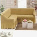 Husa cu volan coltar  - material creponat Crem