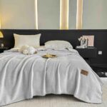 Pătură Jojo Home din Cașmir Artificial 200x230 cm, Gri Deschis - imagine 2