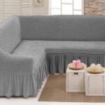 Husa cu volan coltar  - material creponat Gri
